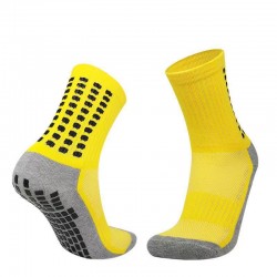 Gray cotton-soled football socks, non-slip, sweat-wicking, breathable, mid-calf rubberized socks, towel-soled basketball socks, professional silicone.