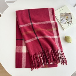 Autumn and winter double-sided colorblock plaid tassel scarves, simple and versatile, warm, men and women couples scarves, birthday gifts.