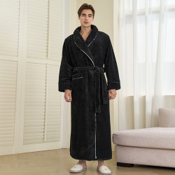 Couple's ice silk bathrobe, women's summer, thin, digitally printed, simulated silk nightgown, men's, plus-size, spring/autumn.