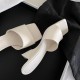 Women's shoes, 2024 summer new models, versatile square-toed open-toed rhinestone mid-heeled flip-flops, influencer sandals, and half-slip flip-flops. Women's shoes, 2024 summer new models, versatile square-toed open-toed rhinestone mid-heeled flip-flops, influencer sandals, and half-slip flip-flops.