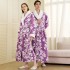 Net Weight: 1.2 kg Autumn/Winter Thickened Flannel Bathrobe for Men, Extra-Large Large Cut-Out Pattern Nightgown
