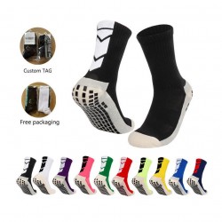 Men's towel-soled rubberized football socks, non-slip training, sweat-wicking, breathable, arrow-shaped sports socks
