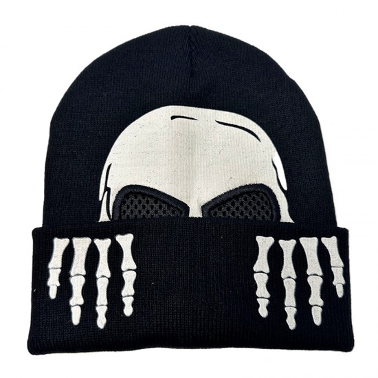 Cross-border new autumn and winter skull luminous knitted hat, Skull Skeleton Hat, Halloween pullover Cross-border new autumn and winter skull luminous knitted hat, Skull Skeleton Hat, Halloween pullover