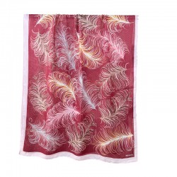 Cross-border Individually Designed Feather Print Cotton and Linen Long Scarf, Retro, Artistic, Elegant, High-value Scarf for Women