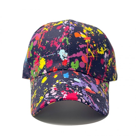 New cross-border women's colorful graffiti baseball caps for outdoor personalized sun protection and visor caps, Chinese Korean-style.