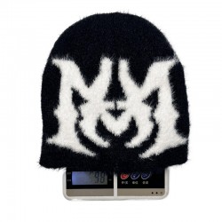 New Faux Mink Knitted Jacquard Hat, In Stock, Cross-border Bestseller Knitted Hat, European and American Trendy Hip-Hop Hat with Letters