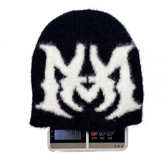 New Faux Mink Knitted Jacquard Hat, In Stock, Cross-border Bestseller Knitted Hat, European and American Trendy Hip-Hop Hat with Letters New Faux Mink Knitted Jacquard Hat, In Stock, Cross-border Bestseller Knitted Hat, European and American Trendy Hip-Hop Hat with Letters