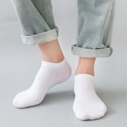 Amazon combed cotton socks for men and women, running socks, solid color, casual short-tube, four-season, breathable boat socks.