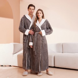 Women's Palm Leaf Print Belted Bathrobe, Men's Summer Thin Absorbent Quick-Drying Nightgown, Swimmable Bath Towel