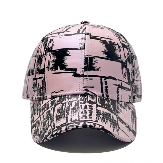 New cross-border Amazon PU letter-printed baseball cap, fashionable European and American glossy wide-brim baseball cap, factory-ready wholesale.
