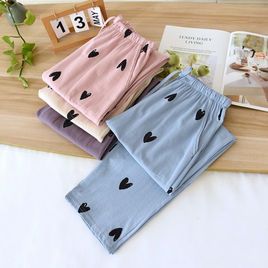 New spring and summer women's cotton pajamas, plus-size, polka-dot, soft, soft loungewear pants for spring, summer, and autumn New spring and summer women's cotton pajamas, plus-size, polka-dot, soft, soft loungewear pants for spring, summer, and autumn