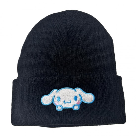 Autumn/Winter Children's Cinnamon Dog Embroidered Knitted Hat, European and American Fashion Trend, Windproof and Warm Wool Hat