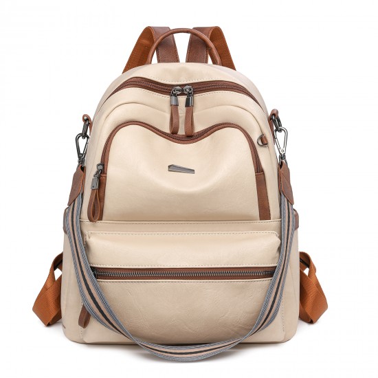 2025 New Trendy Women's Backpack, Korean Style, Versatile, Fashionable, Soft Leather, Small Backpack, Large Capacity, Student Backpack