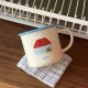 2024 New Year red flip-top ceramic mug, simple cartoon car water cup and coffee cup gift