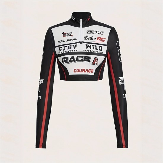 Motorcycle girl long-sleeved slimming top, racing suit, warm and comfortable motorcycle off-road riding sweatshirt jacket. Motorcycle girl long-sleeved slimming top, racing suit, warm and comfortable motorcycle off-road riding sweatshirt jacket.