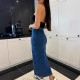 Amazon cross-border women's buttoned, irregularly slit, high-waisted, sexy, slim-fitting skirt, now in stock.