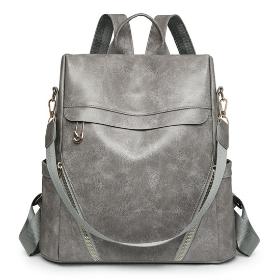 Cross-border trendy contrasting PU leather casual women's backpack, new large-capacity dual-use, fashionable travel backpack. Cross-border trendy contrasting PU leather casual women's backpack, new large-capacity dual-use, fashionable travel backpack.