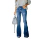 2022 autumn new multi-color women's jeans, European and American cross-border retro high-waisted, stretch flared pants, high-waisted, slimming