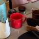 Mangmang's homemade spring cartoon outing puppy mug, ceramic water cup, cute green coffee cup gift with a swoosh.