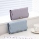 Lianbu new leather goods wallet, long, PU, ​​printed, tri-fold, multi-card slot, multi-functional, large-capacity clutch.