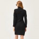 New European and American women's clothing for autumn and winter. Popular and fashionable, sexy, V-neck, beaded, hip-hugging, long-sleeved knitted dress for women.