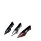 Nude women's high heels, soft leather, pointed toe, soft-soled, French-style, skirt-matching shoes with a gentle, low-heeled design.