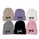 New cross-border knitted hats for women, fashionable and versatile, autumn and winter, Korean-style outdoor bow embroidered wool hats. New cross-border knitted hats for women, fashionable and versatile, autumn and winter, Korean-style outdoor bow embroidered wool hats.