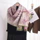 Korean style, a stylish, rural landscape tree print scarf for women, a long, warm, high-end faux cashmere shawl.