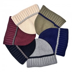 Cross-border autumn and winter solid-color cuffed warm knitted hat for men and women, European and American fashionable and versatile beanie hat Wholesale