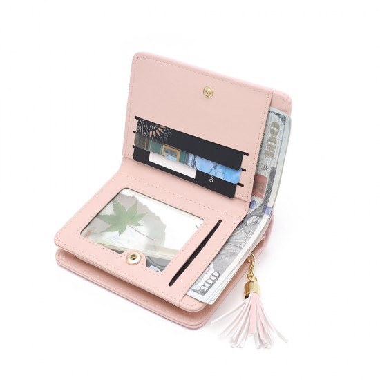 Cross-border Taobao bestseller, women's short wallet, foldable, fresh bow, kitten pendant, student wallet in stock Cross-border Taobao bestseller, women's short wallet, foldable, fresh bow, kitten pendant, student wallet in stock