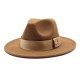 20 21 Autumn and Winter Wide-Brimmed Hats, Fashionable Wool Flat-Brimmed Men's and Women's Wool Panama Jazz Fedora