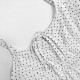 French retro polka dot halter neck lace-up vest for women, new summer vacation-inspired slimming top, two-piece set. French retro polka dot halter neck lace-up vest for women, new summer vacation-inspired slimming top, two-piece set.
