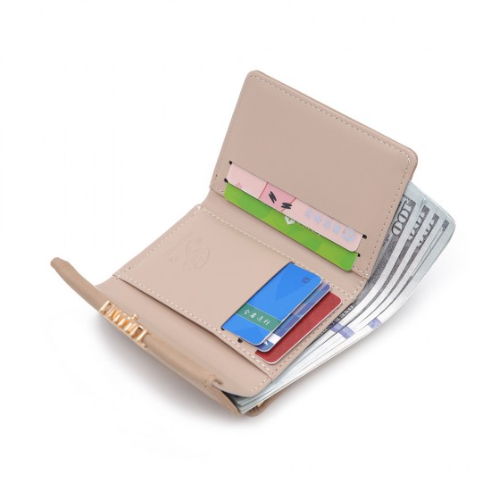 New Short Wallet, Women's Refreshing Japanese and Korean-style leaf-printed hardware buckle multifunctional card and coin purse New Short Wallet, Women's Refreshing Japanese and Korean-style leaf-printed hardware buckle multifunctional card and coin purse