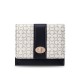 New women's short wallet, fresh-looking, floral print, PU clasp, zippered, multifunctional, student coin purse.