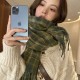 New Year red plaid scarves for women, Korean-style shawls, thickened, warm winter, imitation cashmere plaid scarves, wholesale