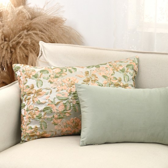 Cross-border ins American pastoral embroidery pillowcase, lumbar support for living room sofa, retro solid color cushion cover Cross-border ins American pastoral embroidery pillowcase, lumbar support for living room sofa, retro solid color cushion cover