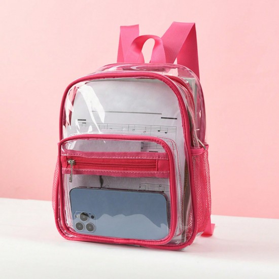 Cross-border transparent backpack, new summer casual PVC backpack, jelly bag, large capacity, transparent student backpack