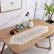 Retro pastoral crochet knitted hollow tablecloths, shoe cabinet lace embroidered tassel table runners, manufacturer and wholesale