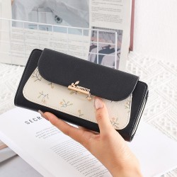 New cross-border hot-selling new women's long wallet, fresh-looking, printed, multifunctional, large-capacity clutch.