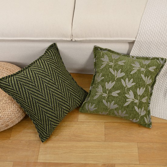 Cross-border Nordic ins green chenille jacquard pillows, retro pastoral cushions for living room sofas Cross-border Nordic ins green chenille jacquard pillows, retro pastoral cushions for living room sofas