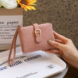 Lianbu new women's wallet, solid PU multifunctional tote, simple, two-fold clasp short student wallet in stock and wholesale
