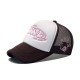New foreign trade caps featuring English lettered embroidered baseball caps, fashionable and versatile, breathable couples' mesh hats, and trucker hats.