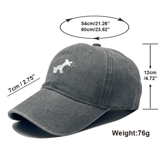 Wholesale Korean 2025 new style washed retro puppy embroidered baseball cap for women with large heads, small flattering cap