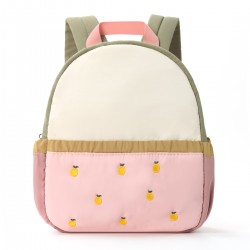 Feihong cross-border children's backpack with color-blocked cute apple embroidery, kindergarten backpack, and baby mini travel backpack