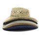 Malanhua hand-woven hollow cowboy straw hat, summer sun protection hat for men and women, Western cowboy straw hat