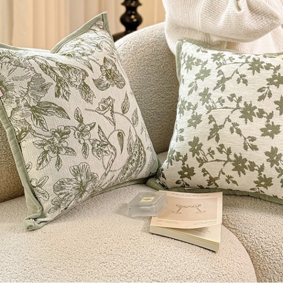 Cross-border Nordic ins chenille jacquard velvet pillow, fresh floral cushion, living room sofa cushion cover Cross-border Nordic ins chenille jacquard velvet pillow, fresh floral cushion, living room sofa cushion cover