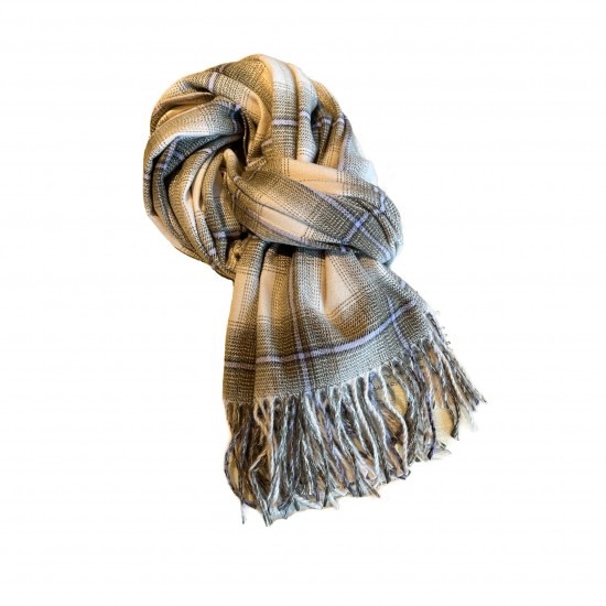 Thickened double-sided faux cashmere scarves for women, warm neckbands for couples, retro dotted checkered long wholesale.