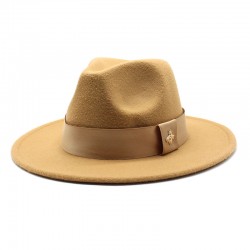 20 21 Autumn and Winter Wide-Brimmed Hats, Fashionable Wool Flat-Brimmed Men's and Women's Wool Panama Jazz Fedora