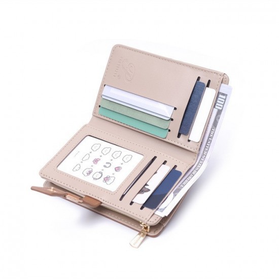 New Cross-Border Medium Wallet, Multifunctional, Stylish, Simple Zippered Closure Card Holder, Student Coin Purse