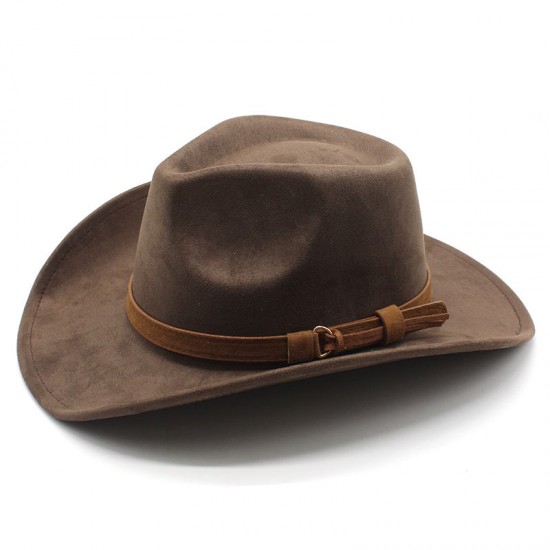 Amazon's new European and American style woolen hats, suede, and couple's woolen western cowboy hats.